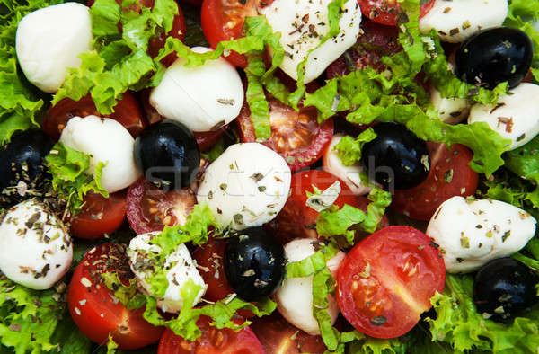 salad with mozarella cheese and vegetables Stock photo © almaje