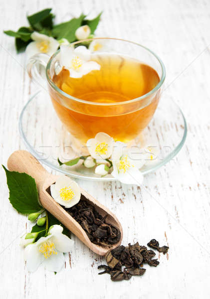 Tasse thé fleurs bois fleur boire [[stock_photo]] © almaje