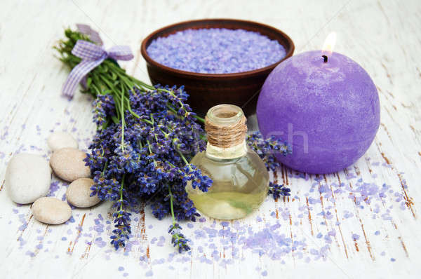 Lavanda spa sal marina vela flores Foto stock © almaje