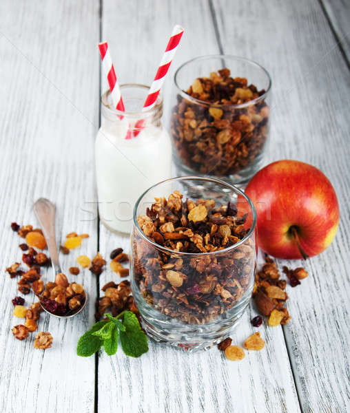 Granola cereal with nuts Stock photo © almaje