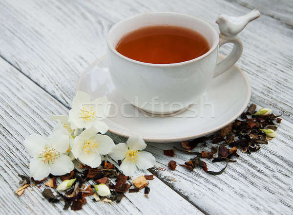 Cup of tea with jasmine flowers Stock photo © almaje
