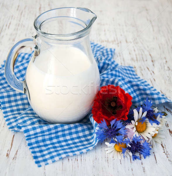 ミルク 古い 木製 花 ストックフォト © almaje