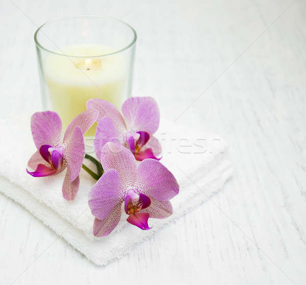 Stock photo: Orchids and towels