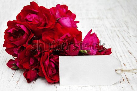 赤 ポピー 花瓶 木製のテーブル 花 春 ストックフォト © almaje