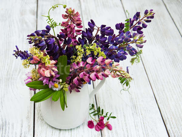 Vase still life rose pourpre nature feuille [[stock_photo]] © almaje