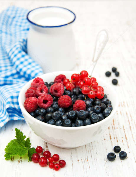 Bowl  with berries Stock photo © almaje