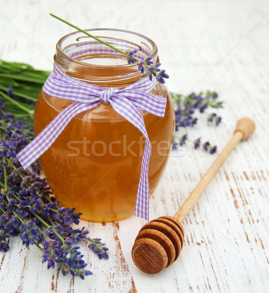 Foto stock: Mel · lavanda · flores · velho · saúde