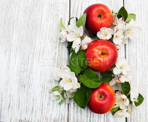 Mele melo fiori legno alimentare foglia Foto d'archivio © almaje