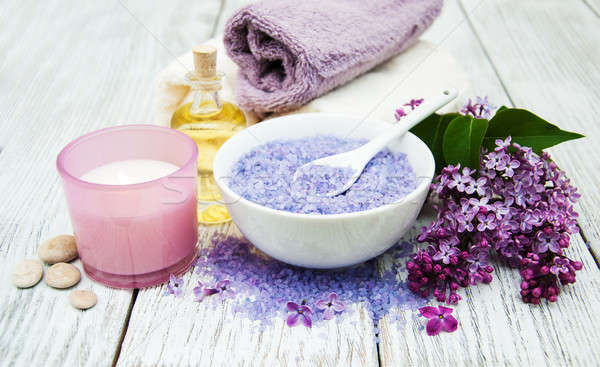 Foto stock: Spa · lila · flores · masaje · productos · salud