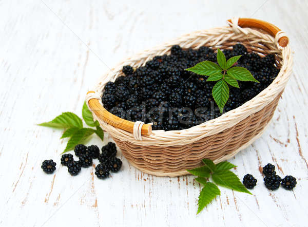 Basket with Blackberries Stock photo © almaje