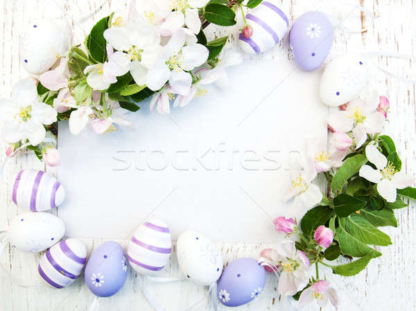 Stock fotó: Húsvéti · tojások · üdvözlőlap · tavasz · alma · virág · húsvét