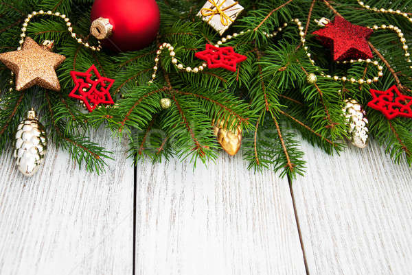 Stock photo: christmas fir tree with decoration