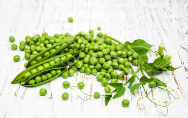 Foto stock: Verde · chícharos · hoja · flor · edad