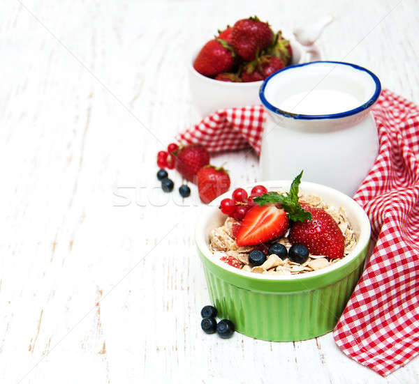 Muesli with berries Stock photo © almaje