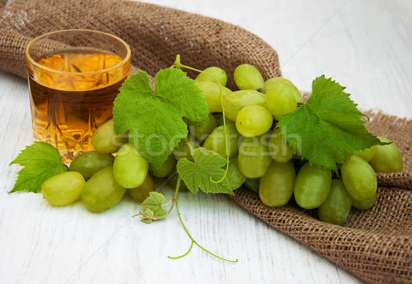 Foto stock: Vidro · vinho · branco · uva · comida