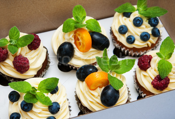 Cupcakes in a box Stock photo © almaje