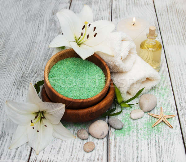 Foto stock: Spa · productos · blanco · Lily · edad