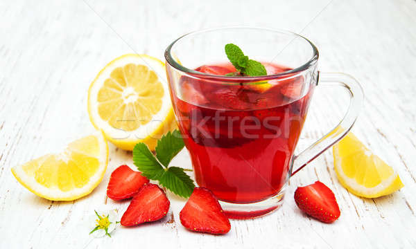 Summer strawberry drink Stock photo © almaje