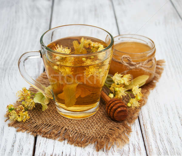 cup of herbal tea with linden flowers Stock photo © almaje