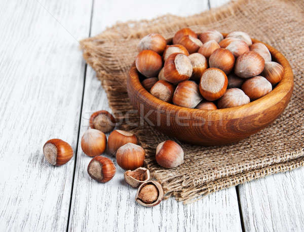 Bowl with hazelnuts Stock photo © almaje