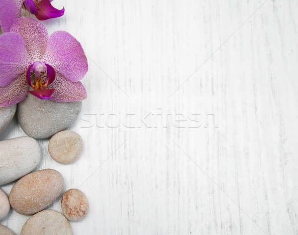 Orquídeas masaje piedras flor resumen Foto stock © almaje