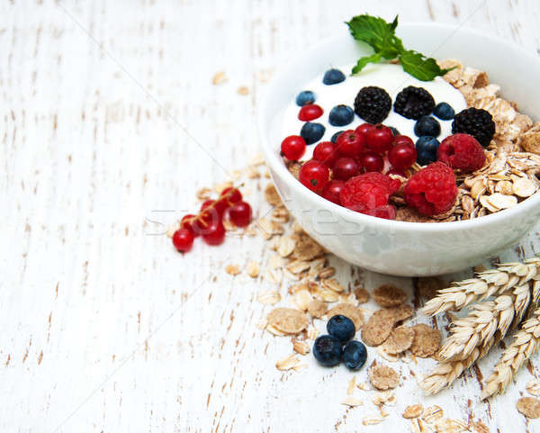 breakfast with fresh berries Stock photo © almaje