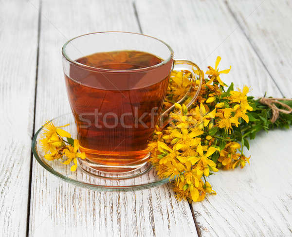 herbal tea in a glass cup Stock photo © almaje