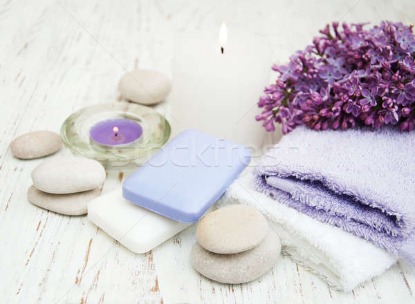 Spa-behandeling spa natuurlijke zeep handdoeken Stockfoto © almaje