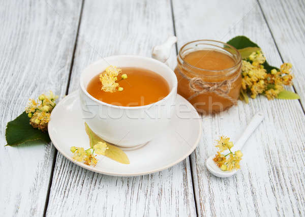cup of herbal tea with linden flowers Stock photo © almaje