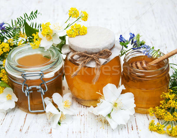 Stockfoto: Honing · houten · bloem · voorjaar · hout