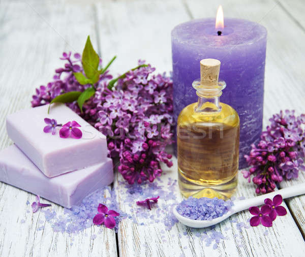Spa fleurs massage produits fleur Photo stock © almaje