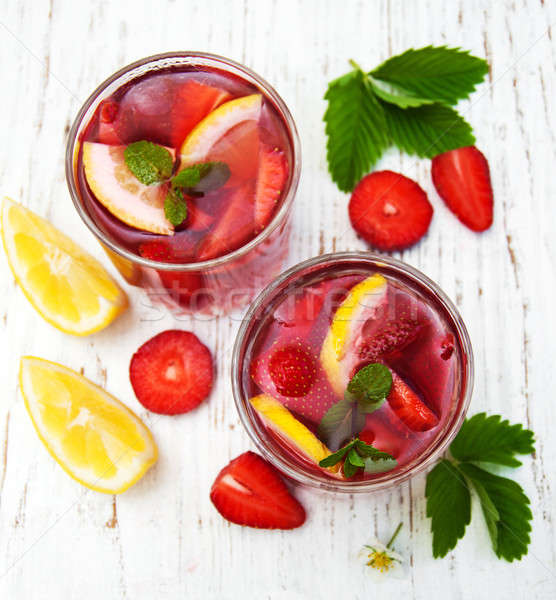 Summer strawberry drink Stock photo © almaje