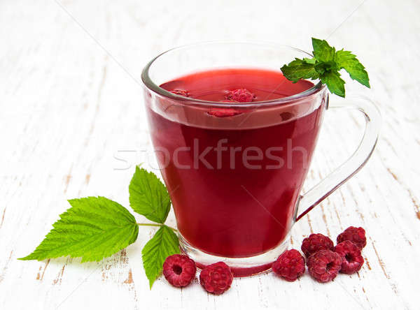Glass of raspberry lemonade Stock photo © almaje