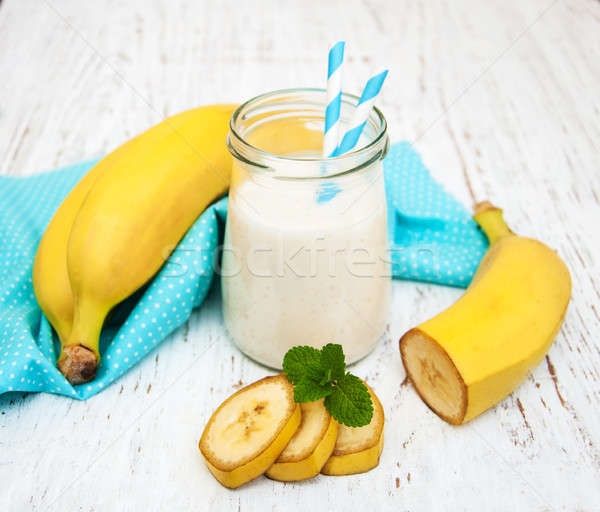 Bananas  with yogurt Stock photo © almaje