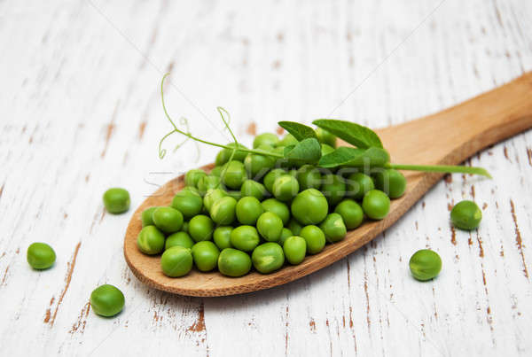 Foto stock: Verde · ervilhas · folha · velho · comida