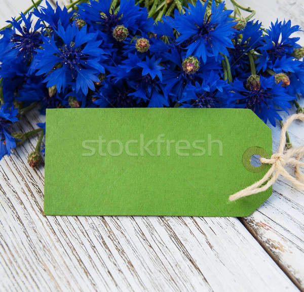 paper tag with  cornflowers Stock photo © almaje