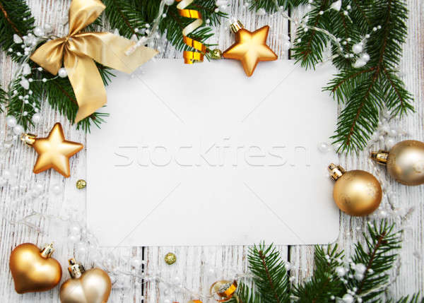 Christmas blanco papier decoratie decoraties tak Stockfoto © almaje