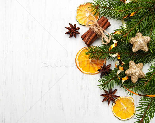 Noël arbre de noël sécher oranges vieux bois [[stock_photo]] © almaje