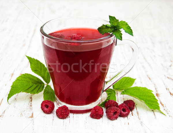 Glass of raspberry lemonade Stock photo © almaje