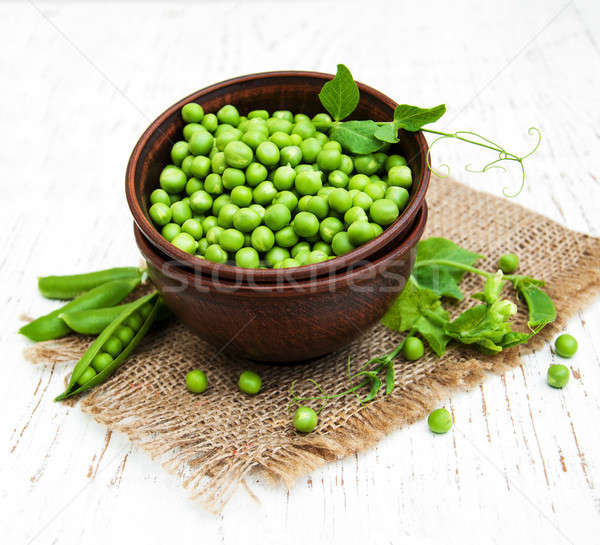 Bowl with fresh peas Stock photo © almaje