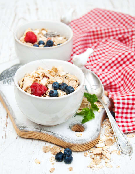 breakfast with fresh berries Stock photo © almaje