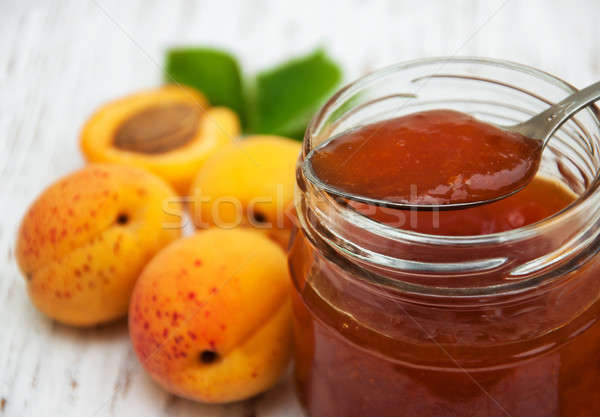 Marmelade alten Holz Obst Hintergrund orange Stock foto © almaje