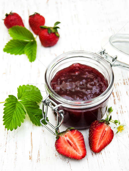 Strawberry jam and fresh strawberries  Stock photo © almaje