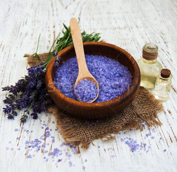 lavender oil with bath salt  Stock photo © almaje