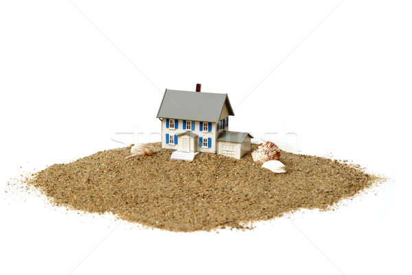 [[stock_photo]]: Maison · de · plage · coup · modèle · maison · sable