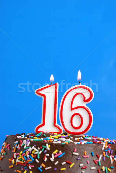 Sweet шестнадцать числа свечу лет Сток-фото © AlphaBaby