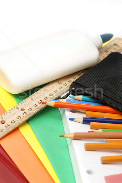 Fournitures scolaires macro groupe école étudiant [[stock_photo]] © AlphaBaby