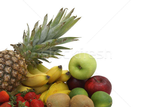 Gyümölcs egyezség különböző gyümölcsök fehér étel Stock fotó © AlphaBaby
