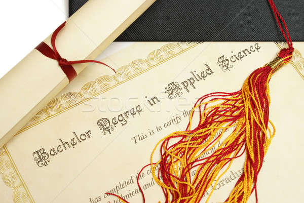 Vrijgezel wetenschap diploma hoed hoog student Stockfoto © AlphaBaby