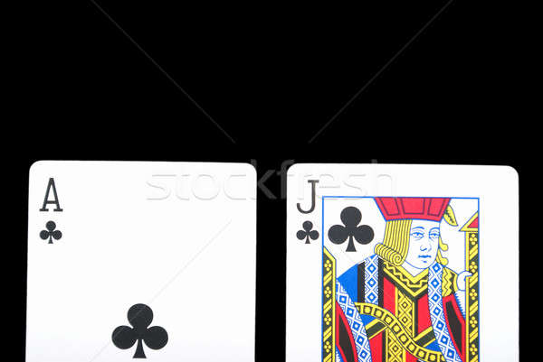 Noir gagner main carte jeu fond [[stock_photo]] © AlphaBaby